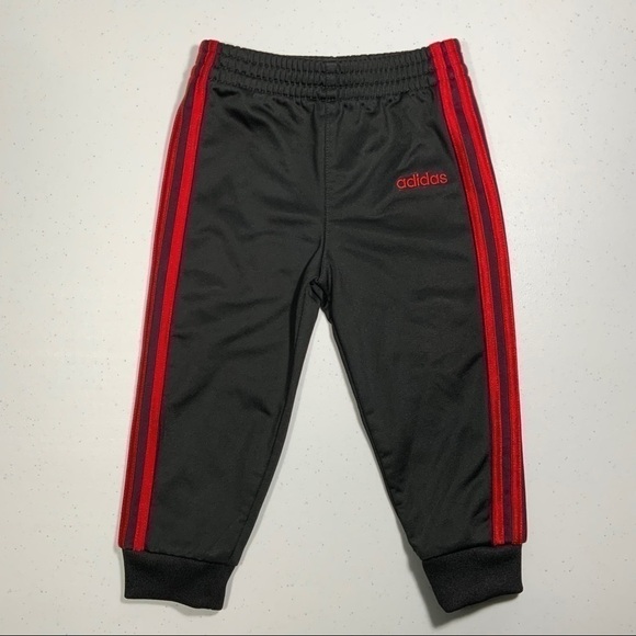 adidas Kid’s Tricot Joggers Track Pants 12 Months Red & Black - Picture 1 of 5